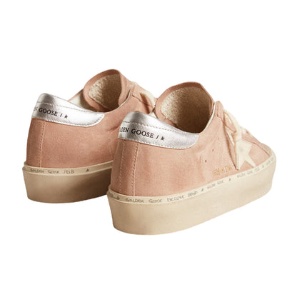 Golden Goose Women's Hi Star in Pink Suede with Cream Star and Silver Leather Heel Tab