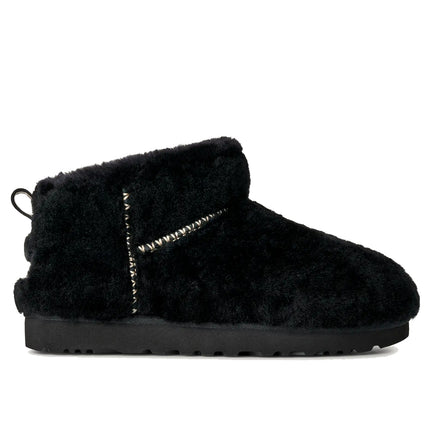 UGG Women's Classic Ultra Mini Fluffed Black