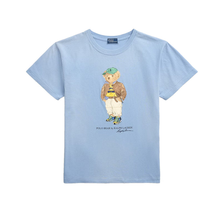 Polo Ralph Lauren Women's Polo Bear Cotton Jersey Tee Chambray Blue