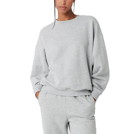 alo Women's Accolade Crew Neck Pullover Athletic Heather Grey