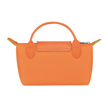 Longchamp Women's Le Pliage Green Pouch With Handle Orange