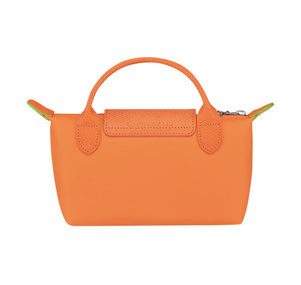 Longchamp Women's Le Pliage Green Pouch With Handle Orange