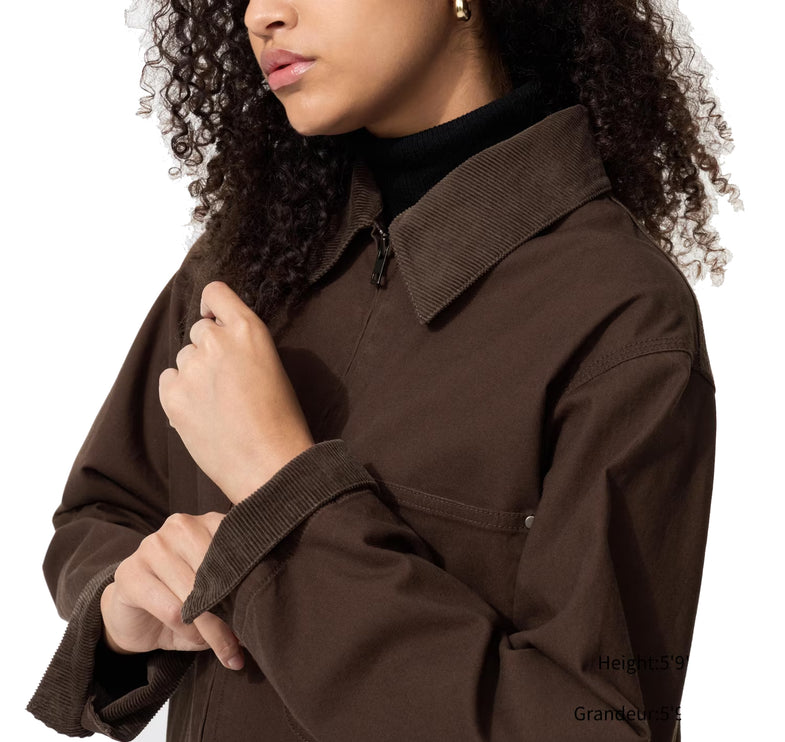 Uniqlo Unisex Zip Up Short Jacket 38 Dark Brown