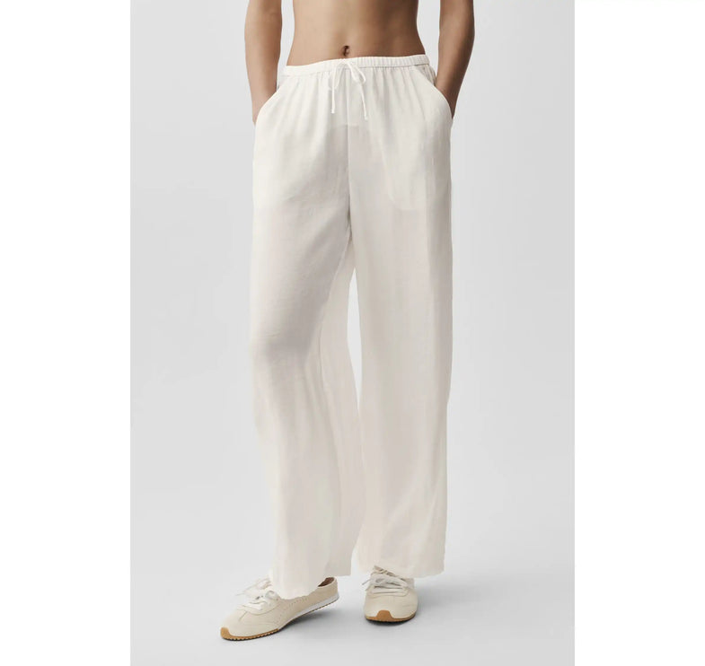 alo Women's Semi-Sheer Golden Hour High-Waist Straight Leg Pant Ivory