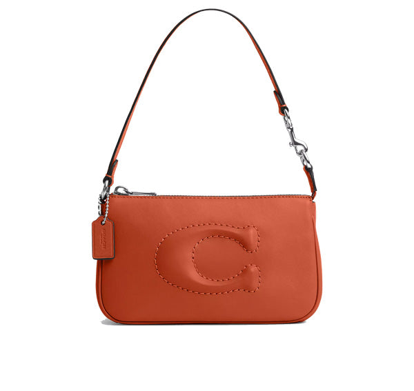 Coach Women's Nolita 19 Silver/Dark Orange