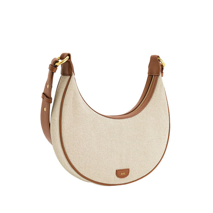 JW PEI Women's Carly Canvas Saddle Bag Beige