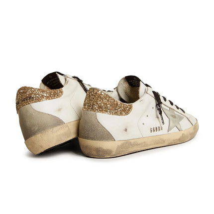 Golden Goose Women's Super Star Sneakers with Gold Glittery