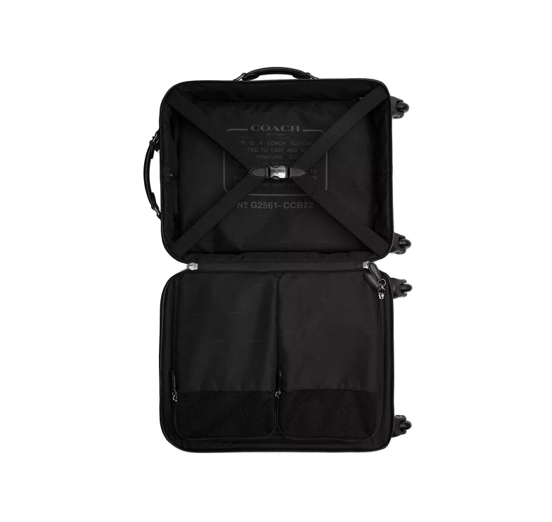 Coach Unisex Wheeled Carry On In Signature Canvas Charcoal