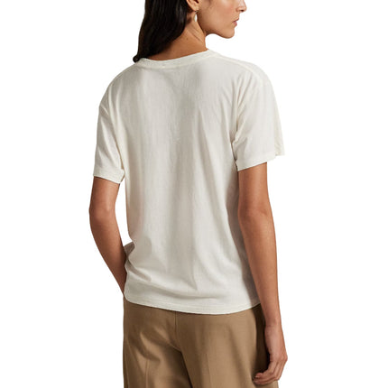 Polo Ralph Lauren Women's Polo Bear Cotton Jersey Tee Warm White