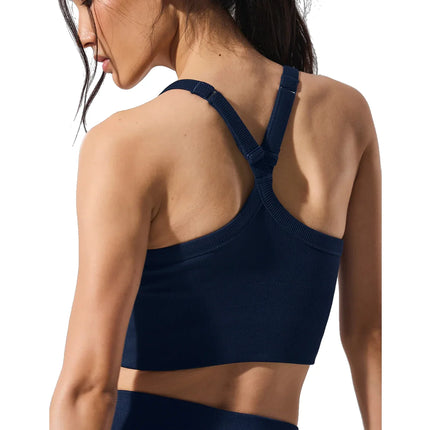 alo Women's Seamless Ribbed Favorite Bra Tank Navy