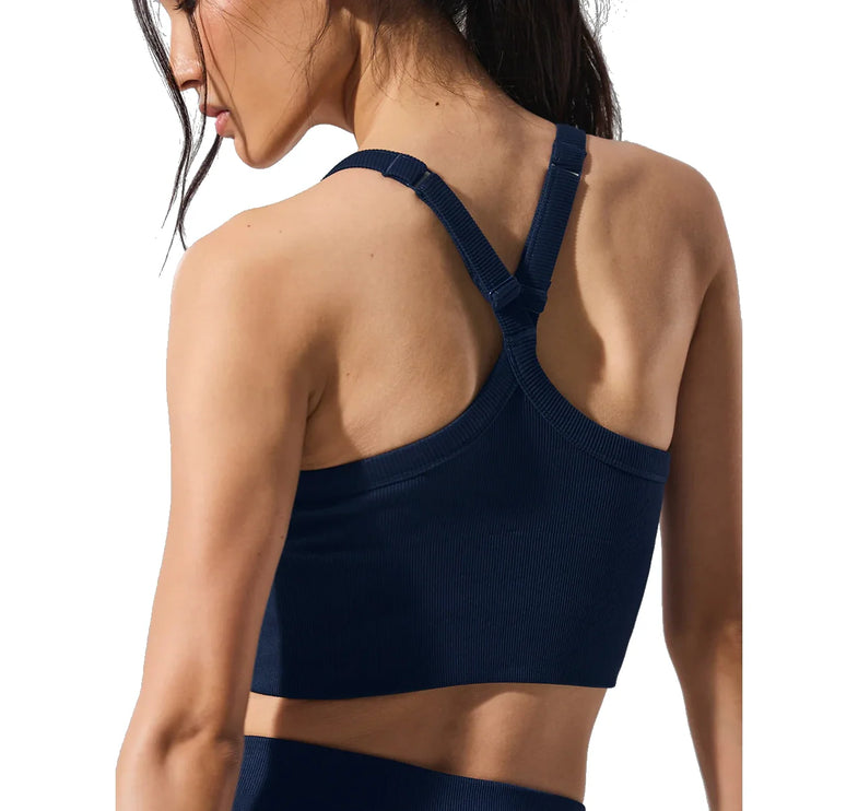 alo Women's Seamless Ribbed Favorite Bra Tank Navy