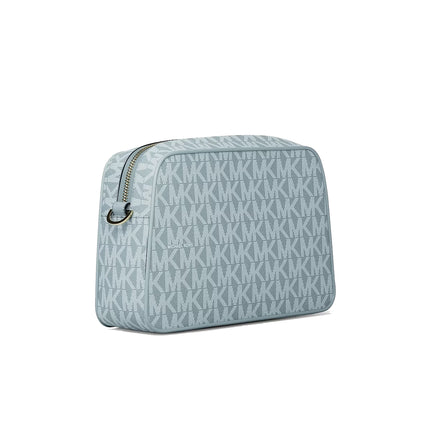 Michael Kors Women's Jet Set Small Signature Logo Camera Crossbody Bag Chambray