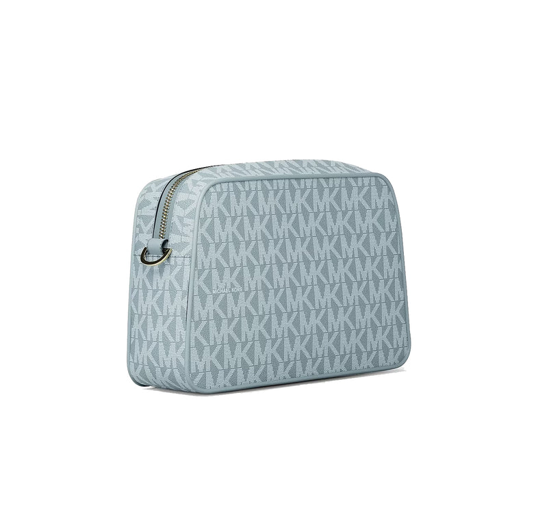 Michael Kors Women's Jet Set Small Signature Logo Camera Crossbody Bag Chambray