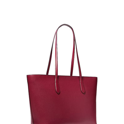 Michael Kors Women's Arden Large Pebbled Leather Tote Bag Maroon