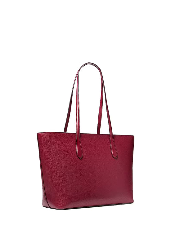 Michael Kors Women's Arden Large Pebbled Leather Tote Bag Maroon