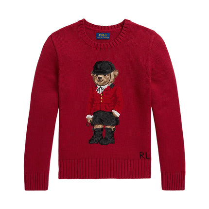 Polo Ralph Lauren Girl's Polo Bear Sweater Eaton Red