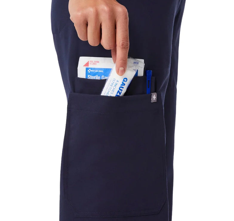 FIGS Women's High Waisted Isabel Wide Leg Scrub Pants Navy