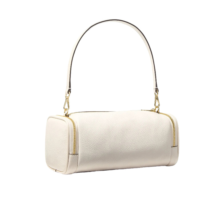 Michael Kors Women's Jet Set Travel Small Pebbled Leather Convertible Crossbody Bag Light Cream