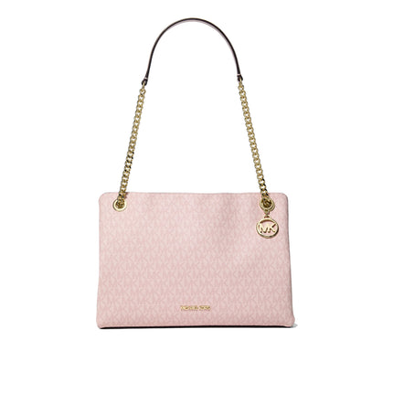 Michael Kors Women's Christina Medium Signature Logo Messenger Bag Powder Blush