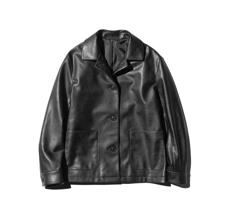Uniqlo Unisex Coated Relaxed Shirt Jacket 09 Black