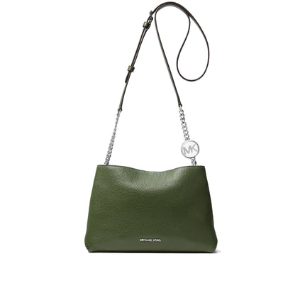 Michael Kors Women's Christina Small Pebbled Leather Crossbody Bag Amazon Green