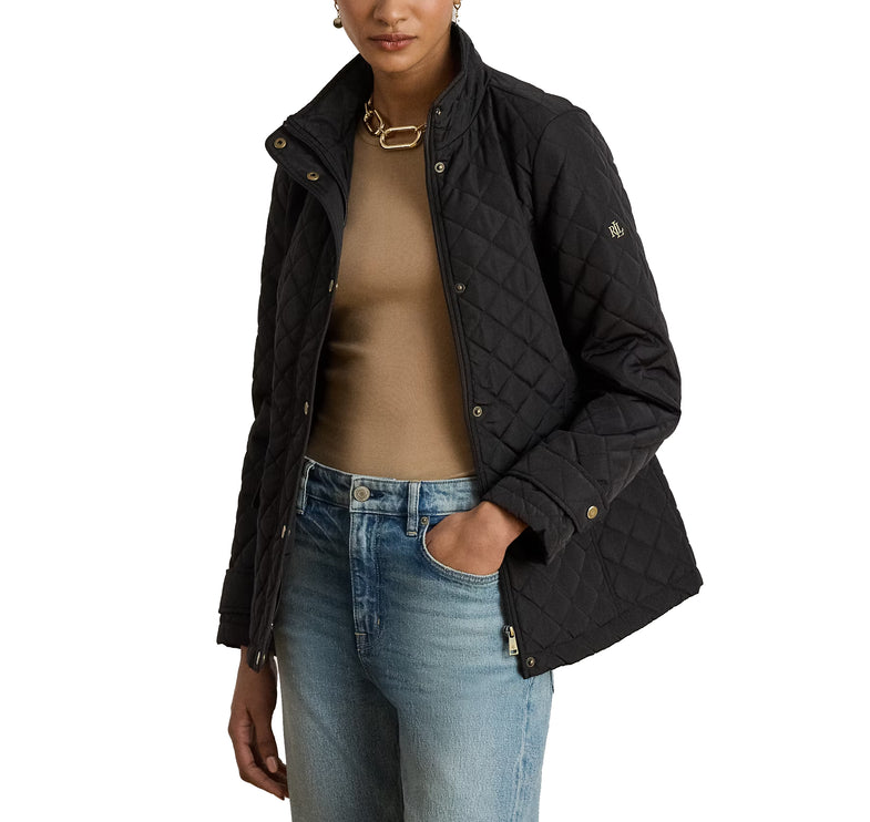 Polo Ralph Lauren Women's Diamond-Quilted Mockneck Jacket Black