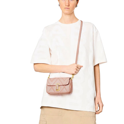 Marc Jacobs Women's The Quilted Leather J Marc Mini Shoulder Bag Rose