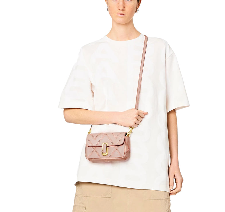 Marc Jacobs Women's The Quilted Leather J Marc Mini Shoulder Bag Rose