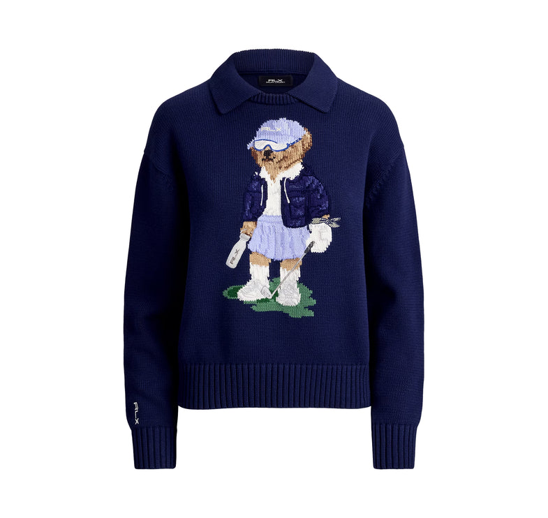 Polo Ralph Lauren Women's Polo Bear Performance Sweater Refined Navy Multi