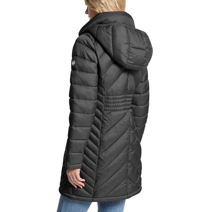 Michael Kors Women's Packable Quilted Nylon Puffer Coat Black