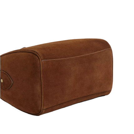 Coach Women's Rowan Satchel Bag Suede/Gold/Warm Brown