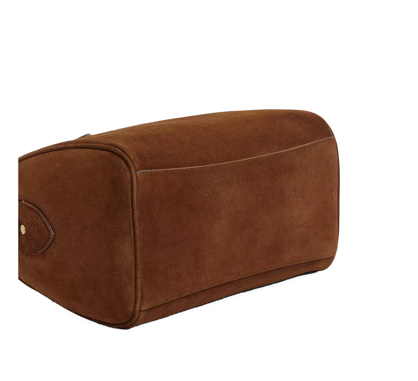 Coach Women's Rowan Satchel Bag Suede/Gold/Warm Brown