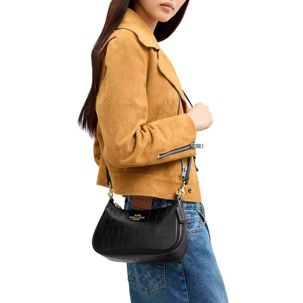 Coach Women's Soft Teri Shoulder Bag Gold/Black