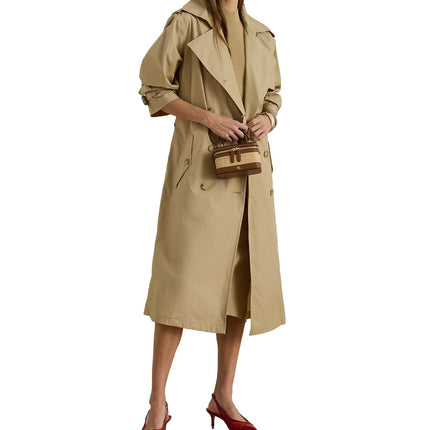 Polo Ralph Lauren Women's Double-Breasted Cotton Trench Coat Birch Tan