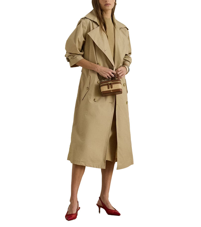 Polo Ralph Lauren Women's Double-Breasted Cotton Trench Coat Birch Tan