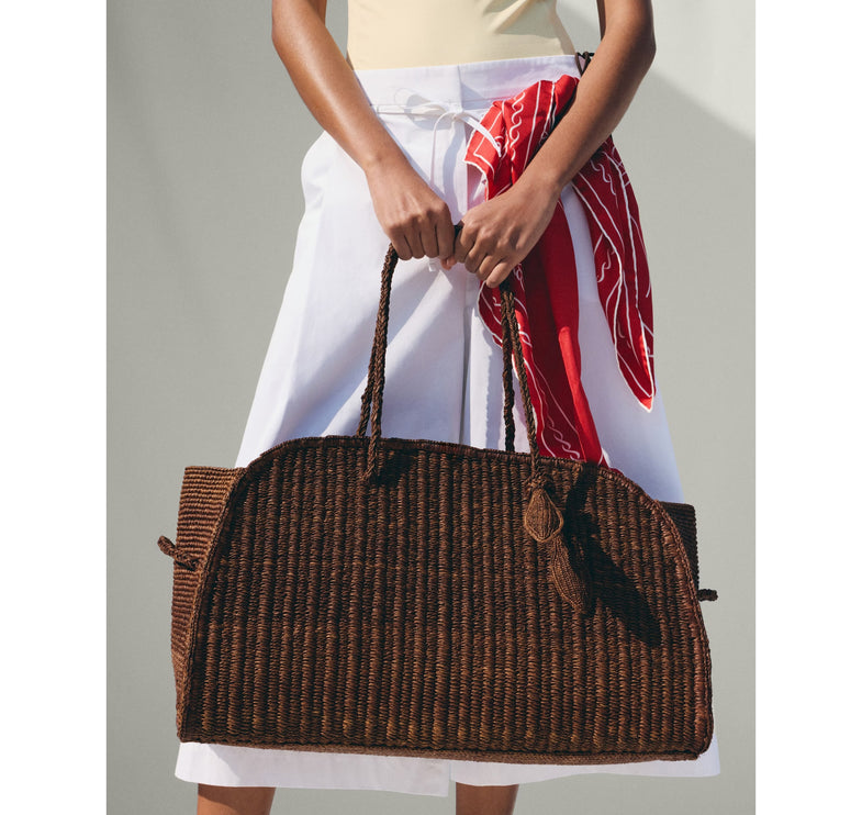 Jacquemus Women's The Large Raffia Turismo Camel