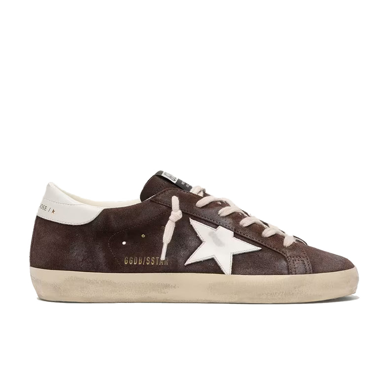 Golden Goose Women's Super-Star Star in Brown Suede with White Star