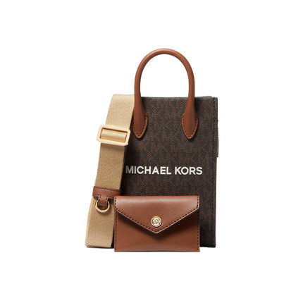 Michael Kors Women's Mirella Extra Small Signature Logo Smartphone Crossbody Bag Brown
