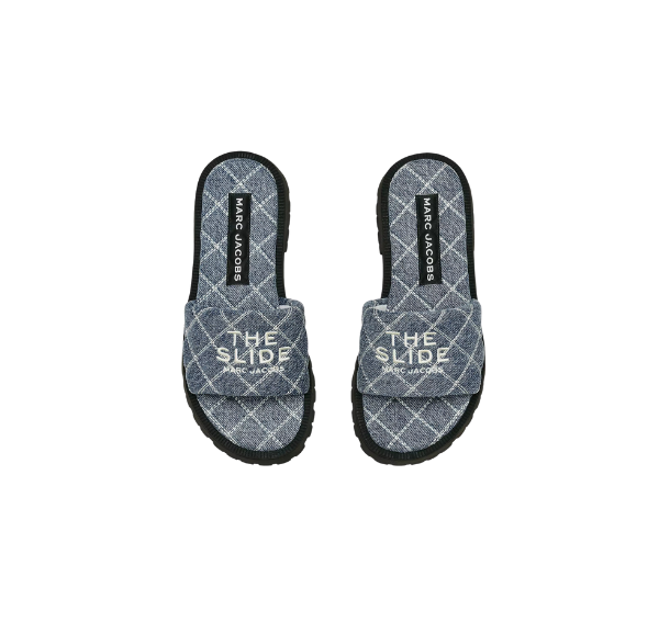 Marc Jacobs Women's The Quilted Denim Lug Sole Slide Denim