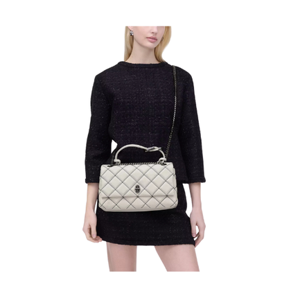 Marc Jacobs Women's The Bi-Color Quilted Dual Convertible Shoulder Bag White