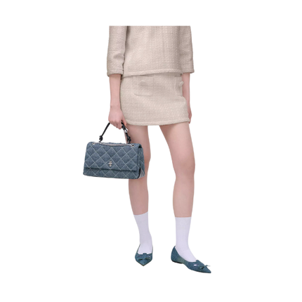 Marc Jacobs Women's The Quilted Denim Dual Convertible Shoulder Bag Denim