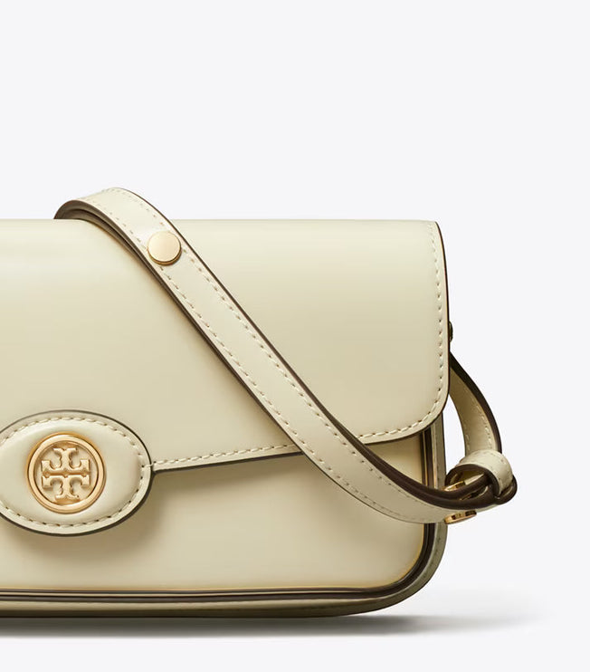 Tory Burch Women's Robinson Spazzolato Rectangular Shoulder Bag SHEA BUTTER