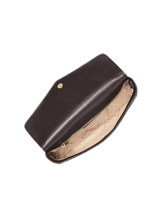 Michael Kors Women's Kacey Medium Burnished Shoulder Bag Chocolate/Gold
