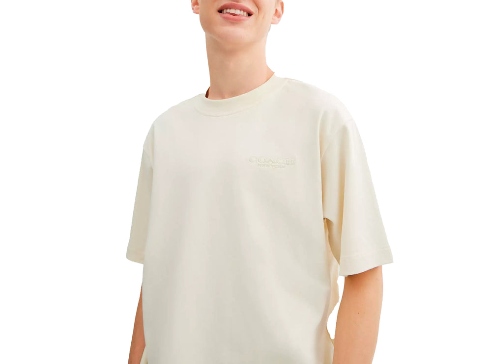 Coach Men's T-Shirt In Organic Cotton Cream