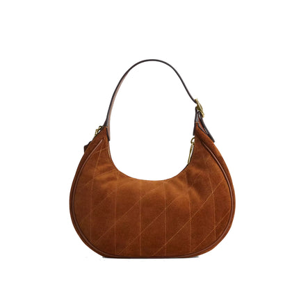 Coach Women's Emily Shoulder Bag With Quilting Suede/Gold/Warm Brown