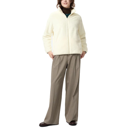 Uniqlo Women's Fluffy Yarn Fleece Full-Zip Jacket 01 Off White