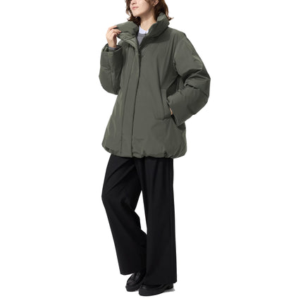 Uniqlo Women's Non-Quilted Down Short Coat 57 Olive
