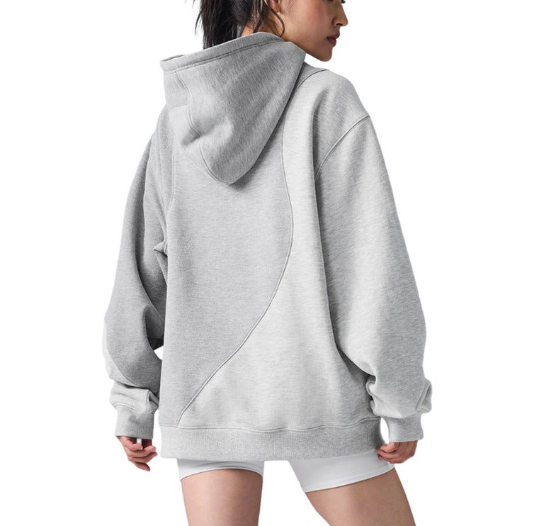 alo Women's Make Waves Hoodie Athletic Heather Grey Tonal
