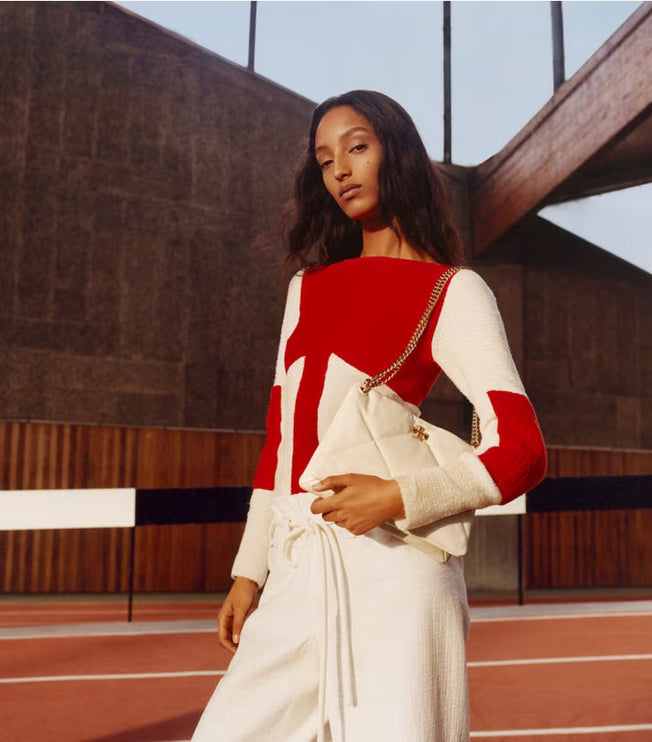 Tory Burch Women's Small Kira Diamond Quilt Shoulder Bag Blanc