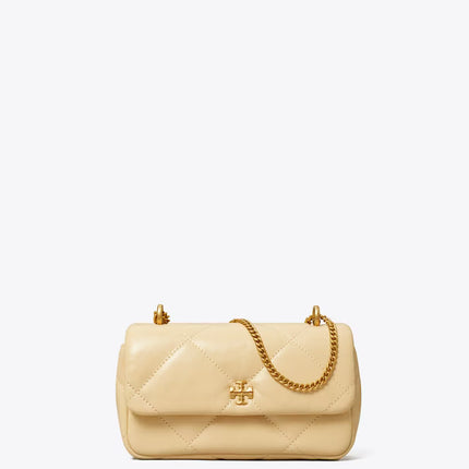 Tory Burch Women's Mini Kira Diamond Quilt Flap Bag Vanilla Soft Serve